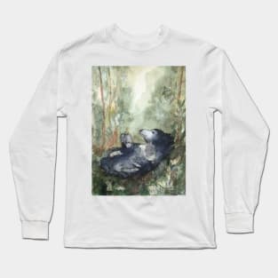 Sloth bear watercolor Long Sleeve T-Shirt